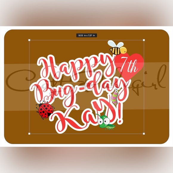 Personalized & Customized Avah Bug 18th Birthday Cake Topper for 1/4 Sheet Cake - Picture 8 of 10